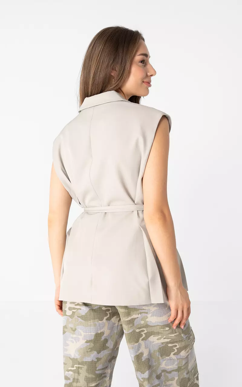 Vest with button Light Grey