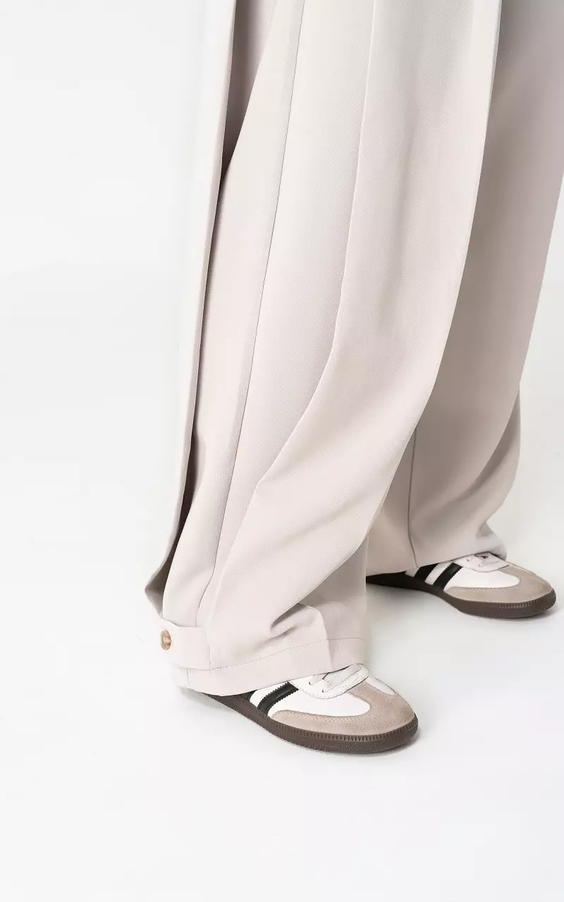 Wide leg Pantalon Hellgrau