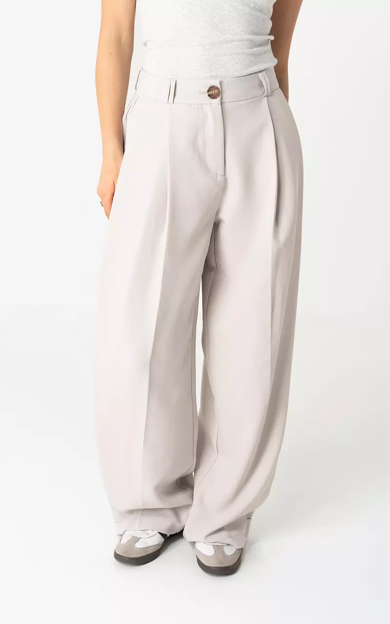 Wide leg Pantalon Hellgrau