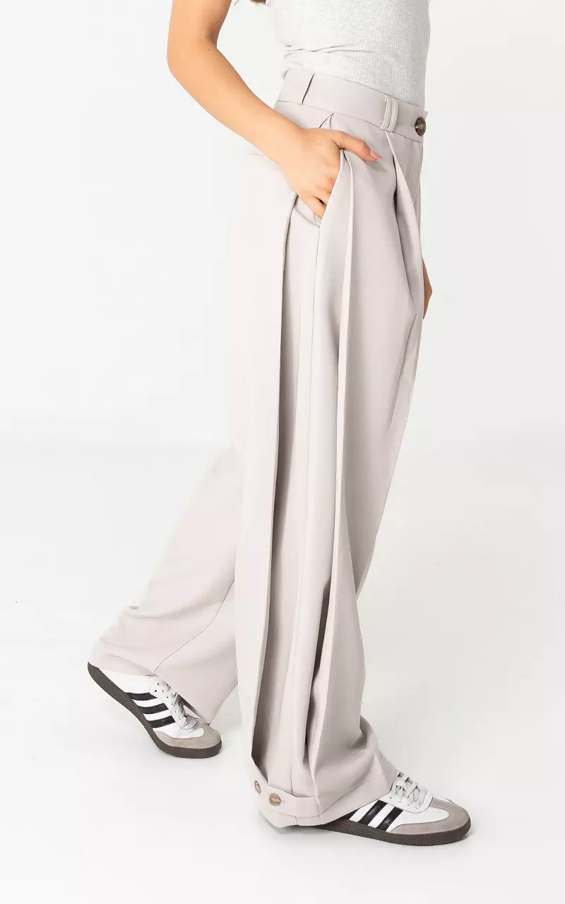 Wide leg Pantalon Hellgrau