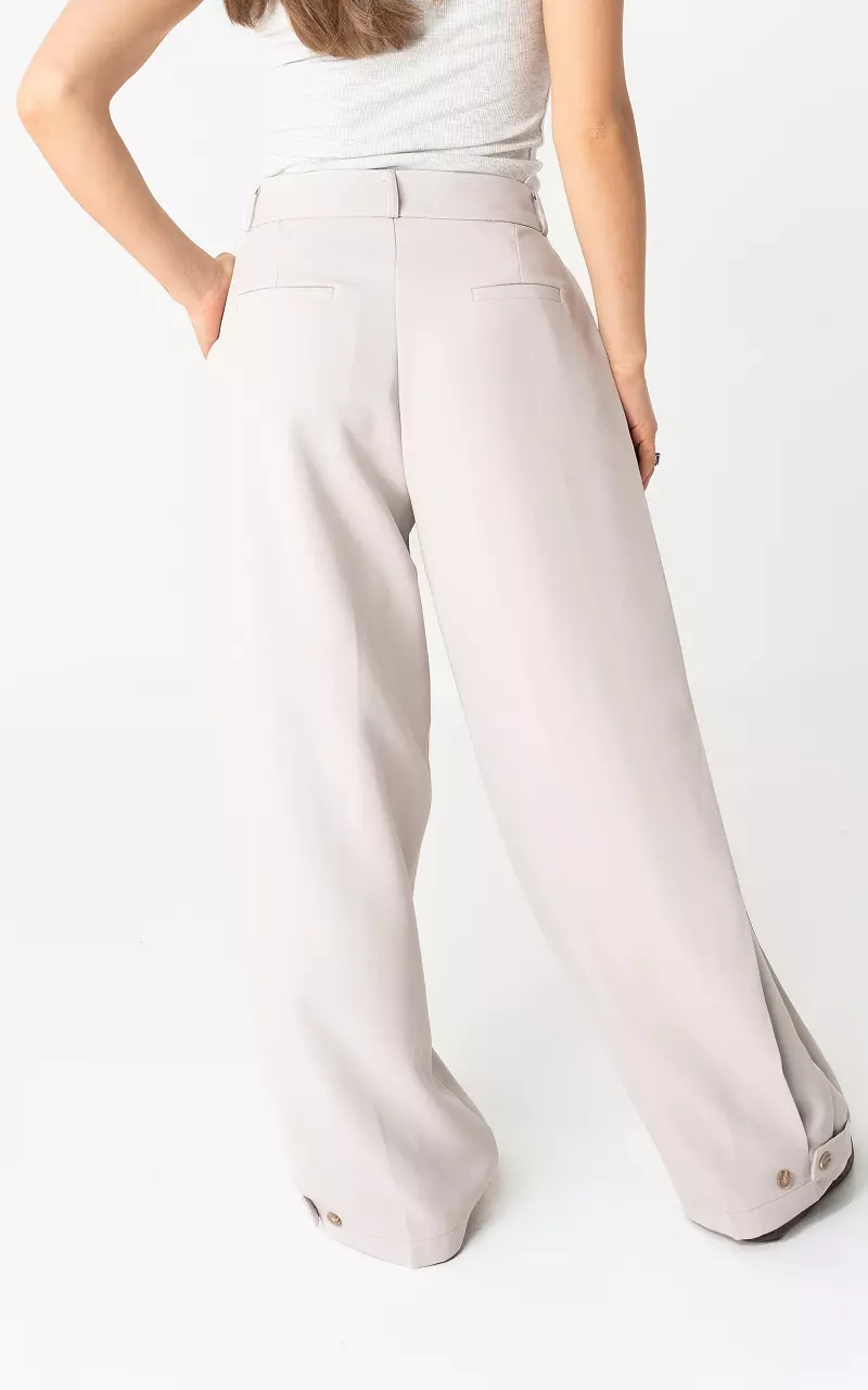 Wide leg Pantalon Hellgrau