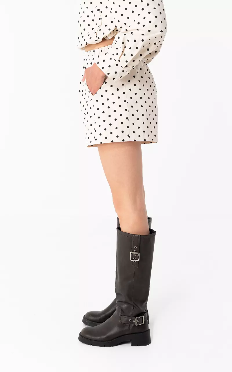 Shorts mit Punkten Creme Schwarz