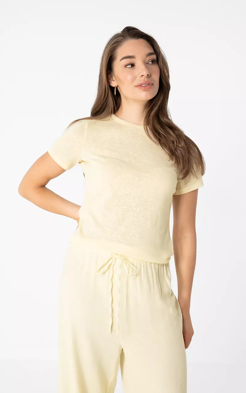 Stretch t-shirt Lichtgeel
