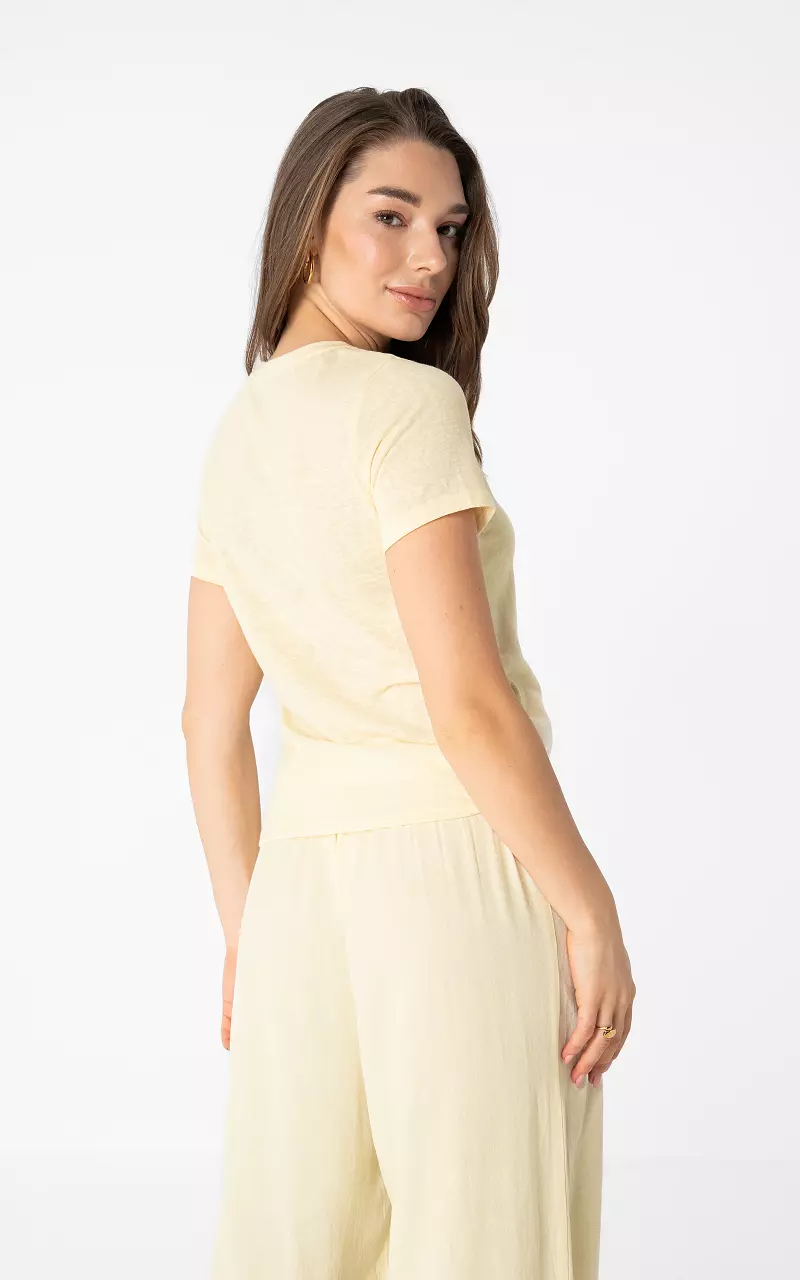 Stretch t-shirt Lichtgeel