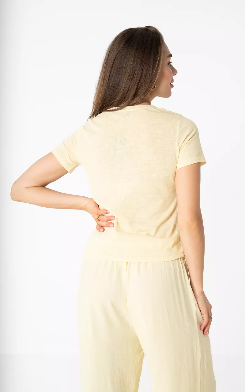 Stretch t-shirt Lichtgeel