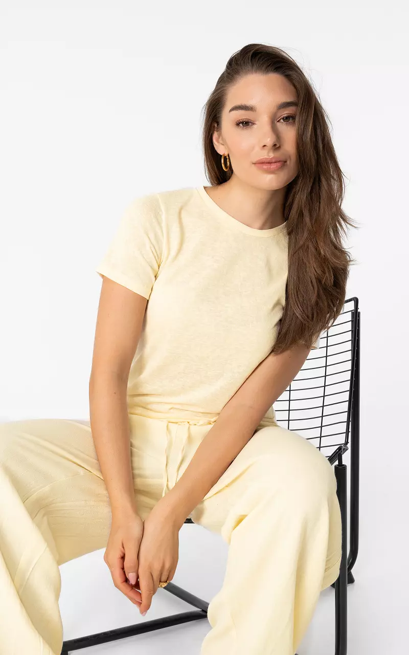 Stretch t-shirt Lichtgeel