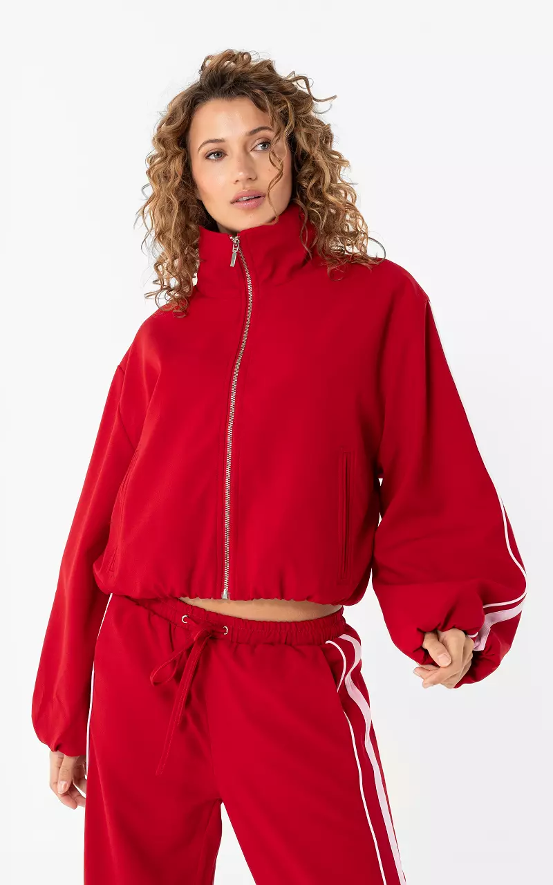 Bomber jacket with zip Red Light Pink