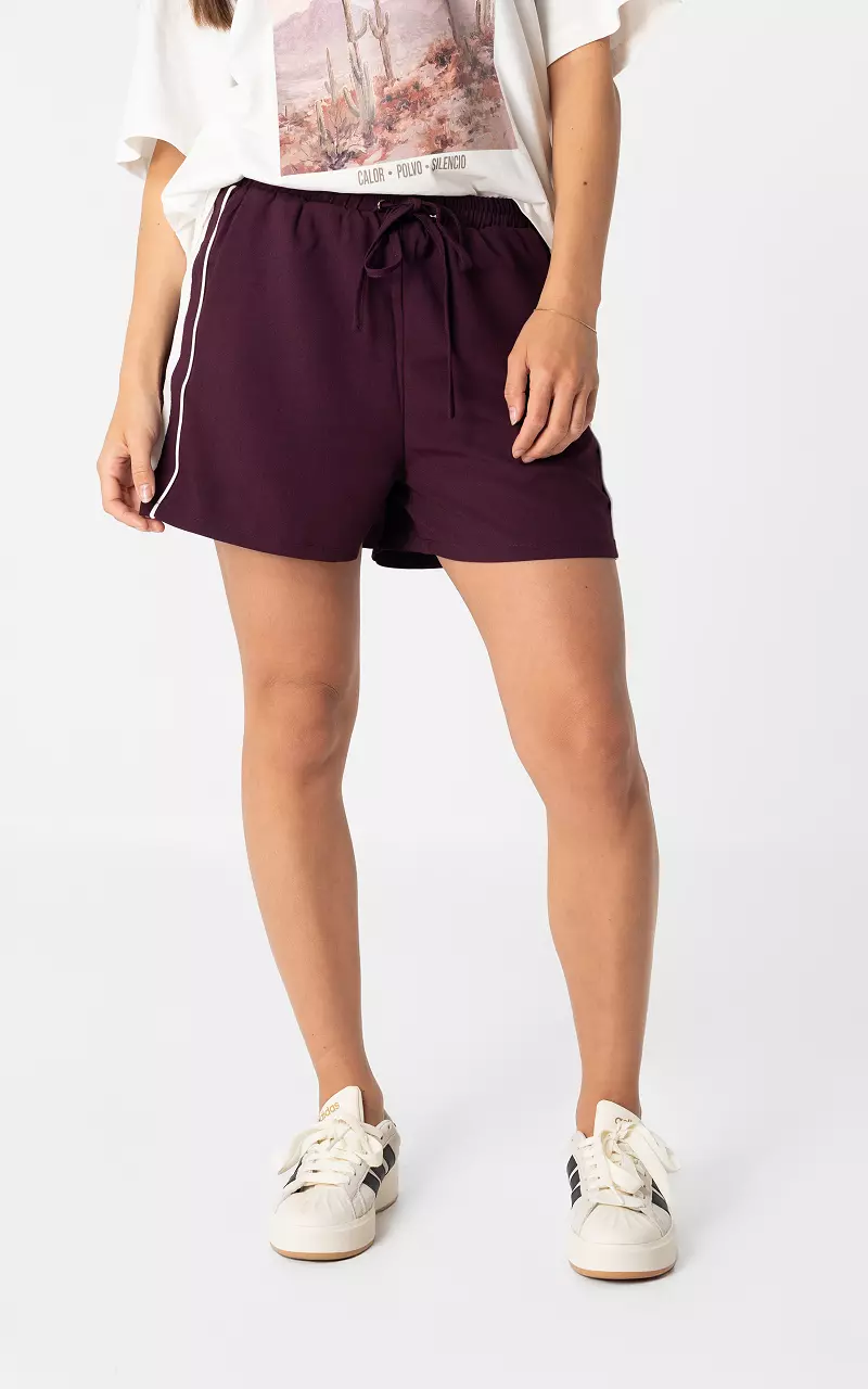 Shorts mit Streifen  Bordeaux Weiß