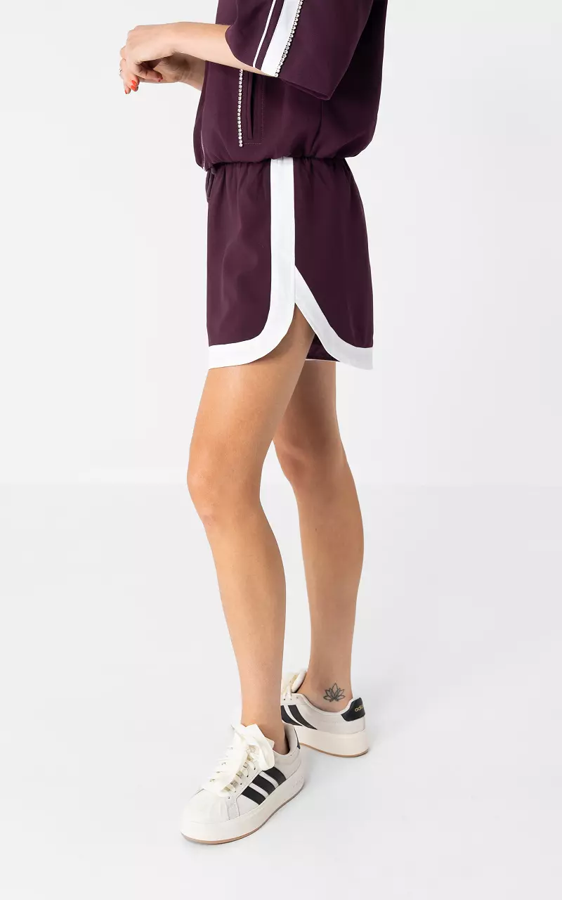 Sportliche Shorts Bordeaux Weiß
