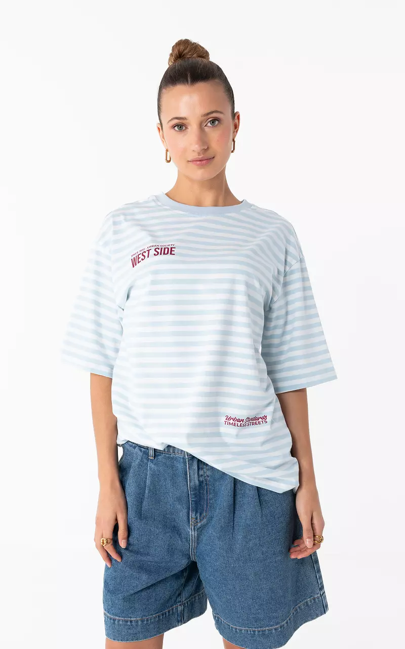 Striped shirt Lichtblauw Bordeaux