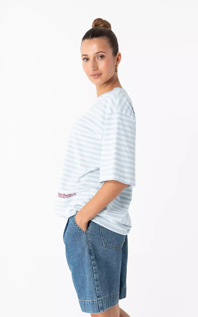 Striped shirt Lichtblauw Bordeaux