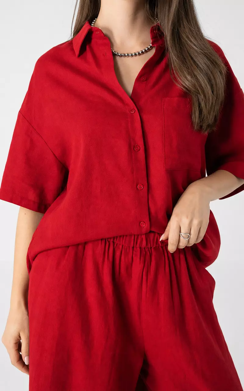 Blouse korte mouwen Rood