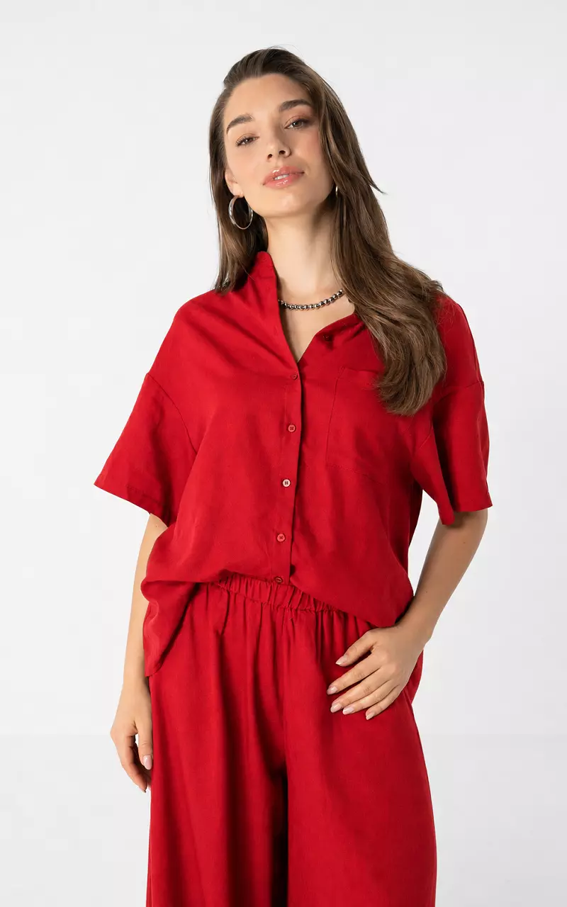 Blouse korte mouwen Rood