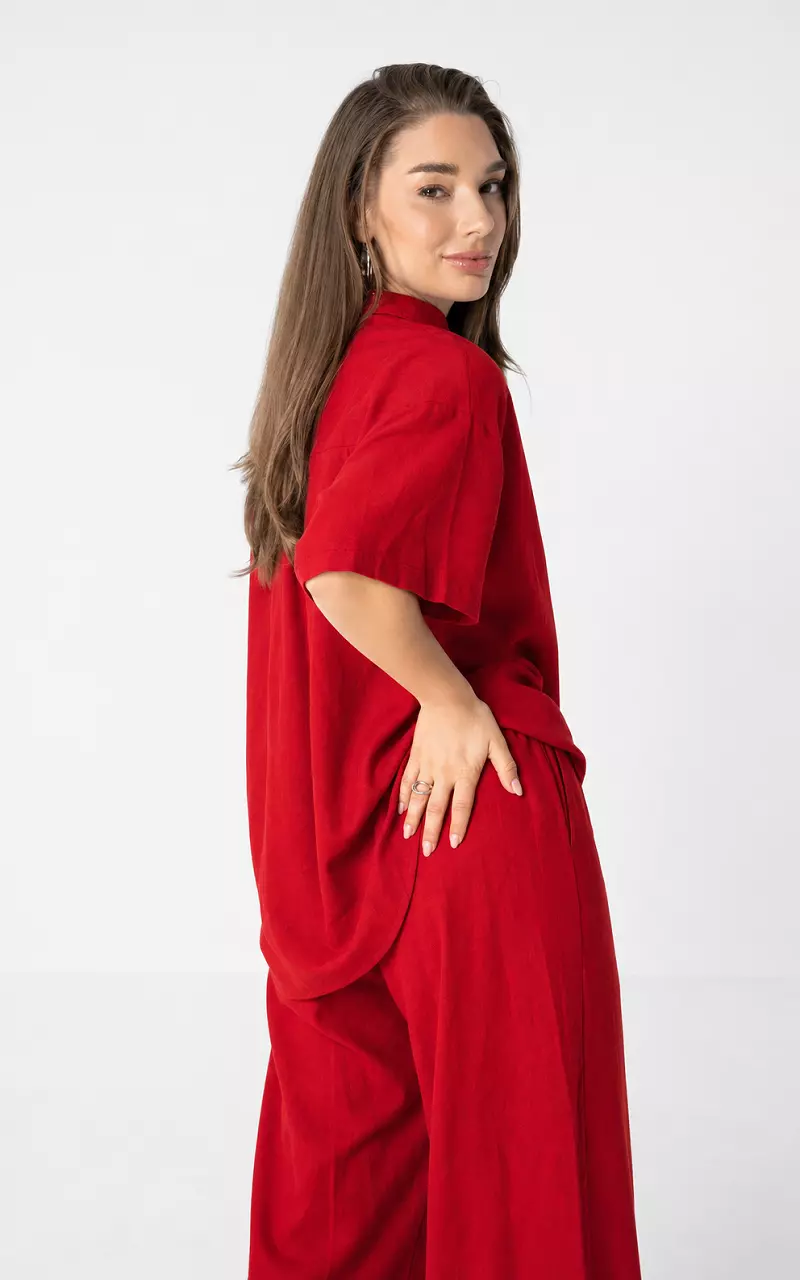 Blouse korte mouwen Rood
