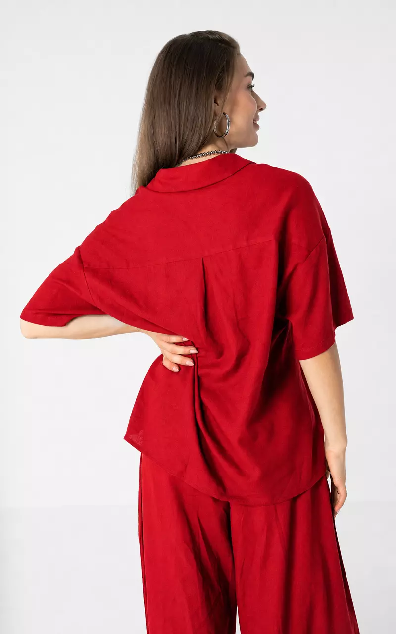 Blouse korte mouwen Rood