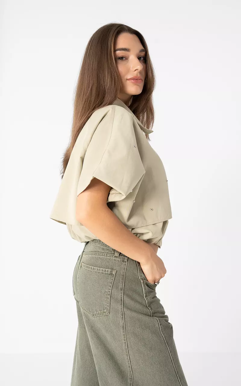Jacke mit Nieten Beige
