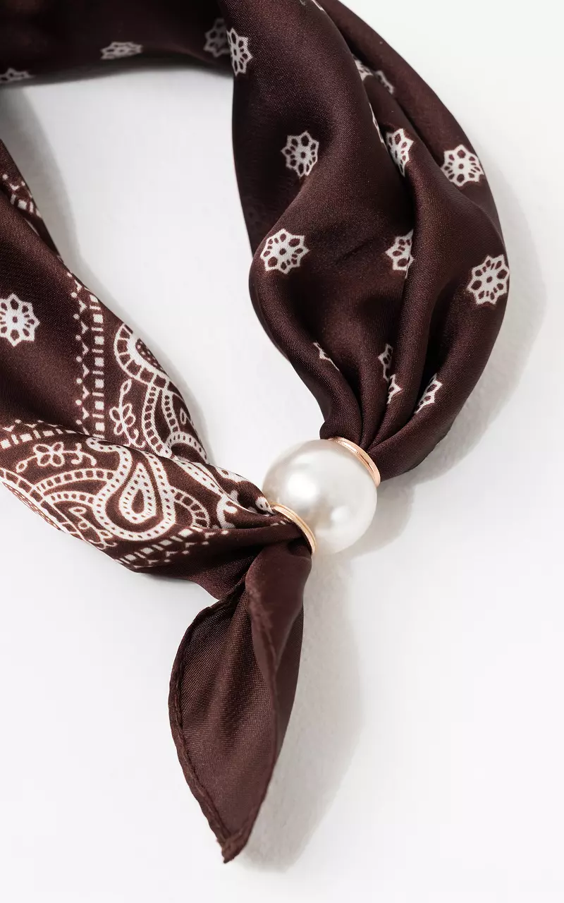 Silk shawl Brown White