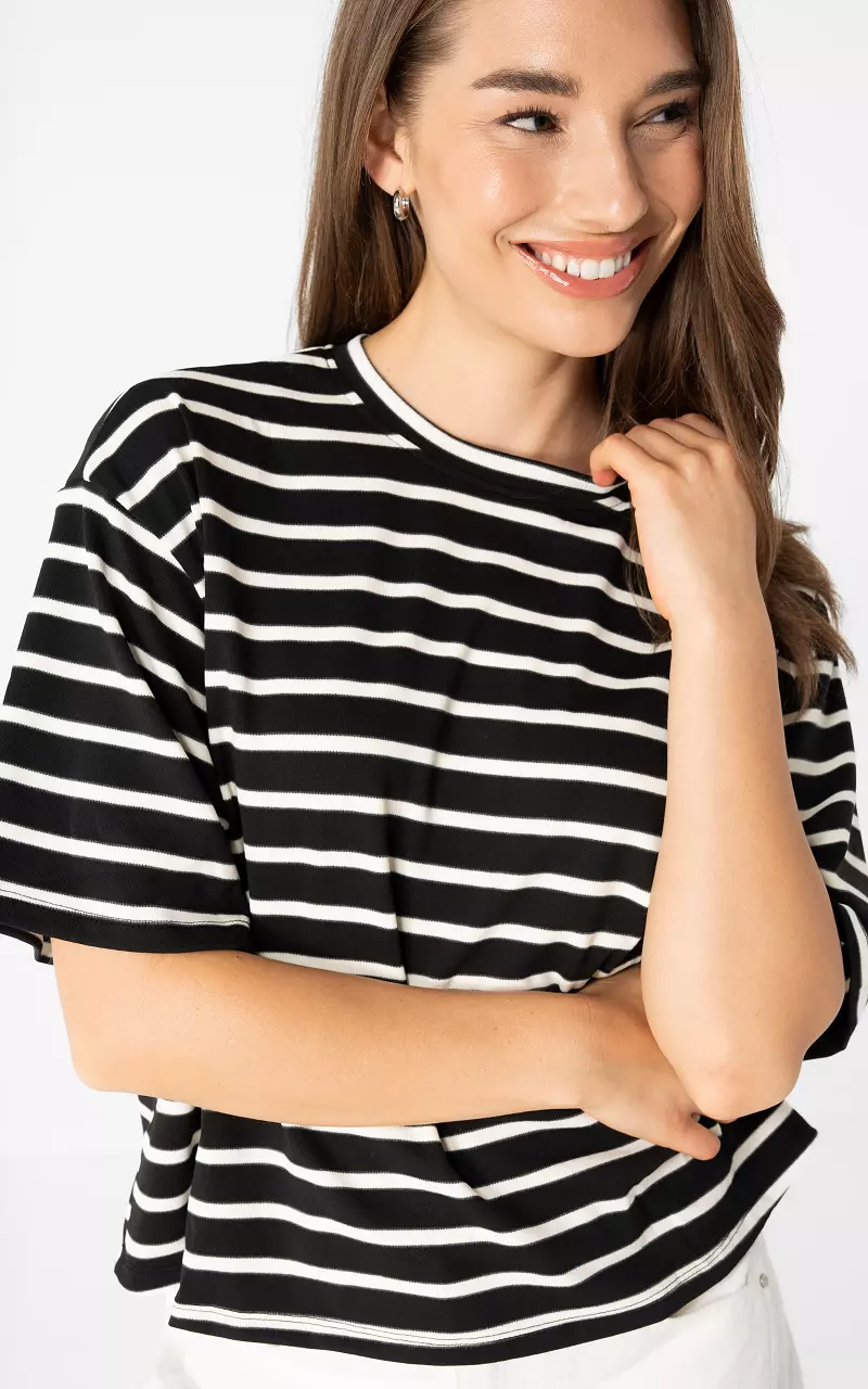 Boxy Shirt Schwarz Weiß