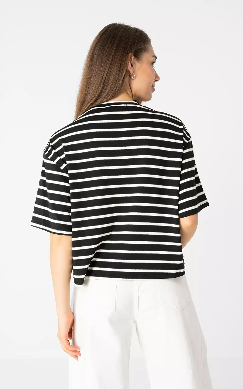 Boxy Shirt Schwarz Weiß