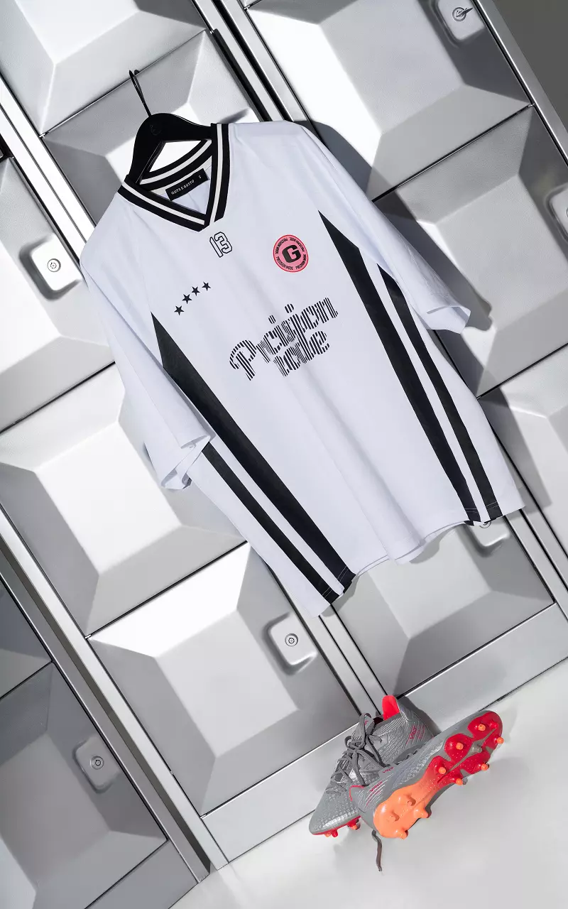 Voetbal tee Wit Zwart