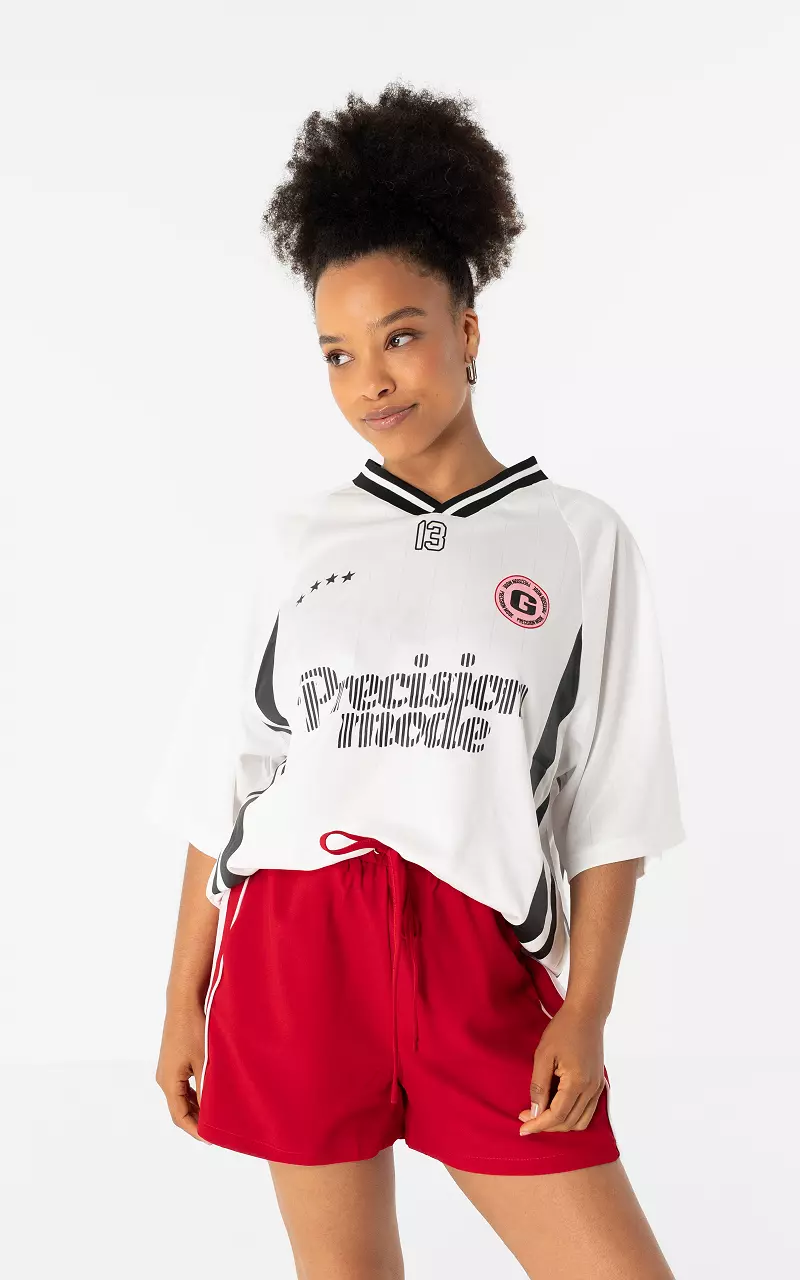 Tee football Blanc Noir