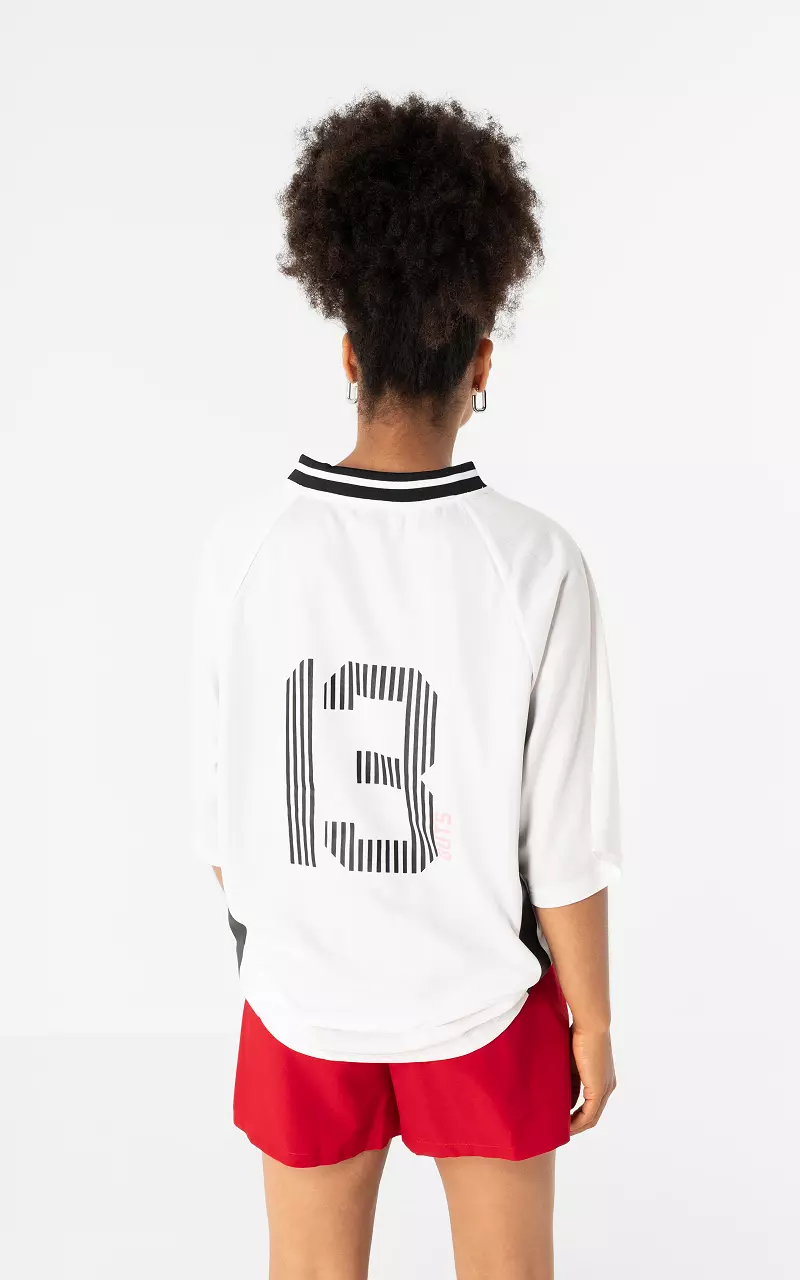 Tee football Blanc Noir