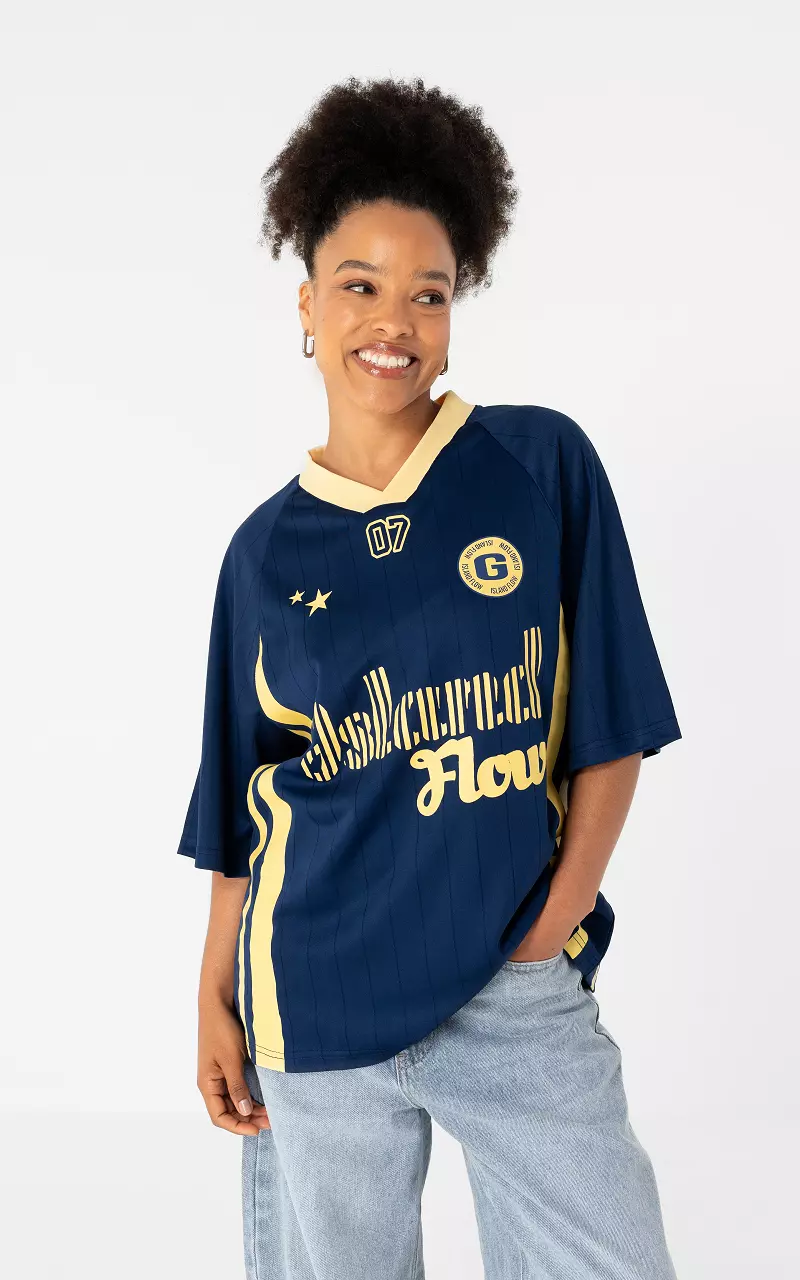 Soccer Tee Blue Light Yellow
