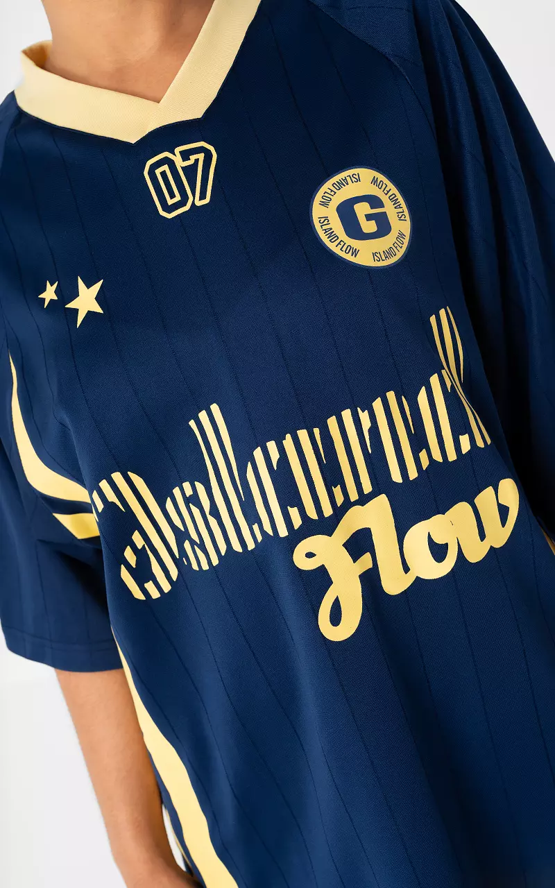 Soccer Tee Blue Light Yellow