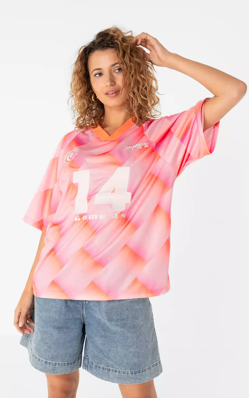 Fußball T-Shirt Pink Orange