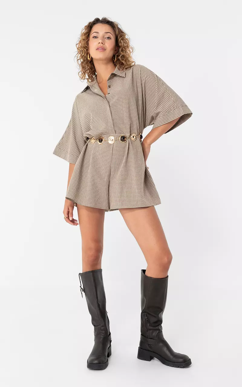 Loose fit jumpsuit Brown Beige