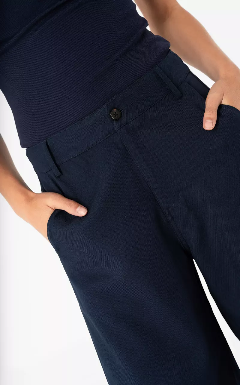 Wide Leg Hose Dunkelblau