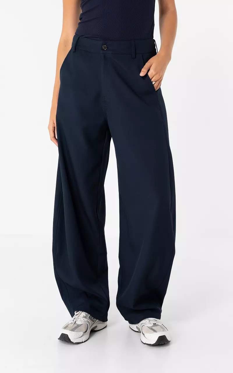 Wide Leg Hose Dunkelblau