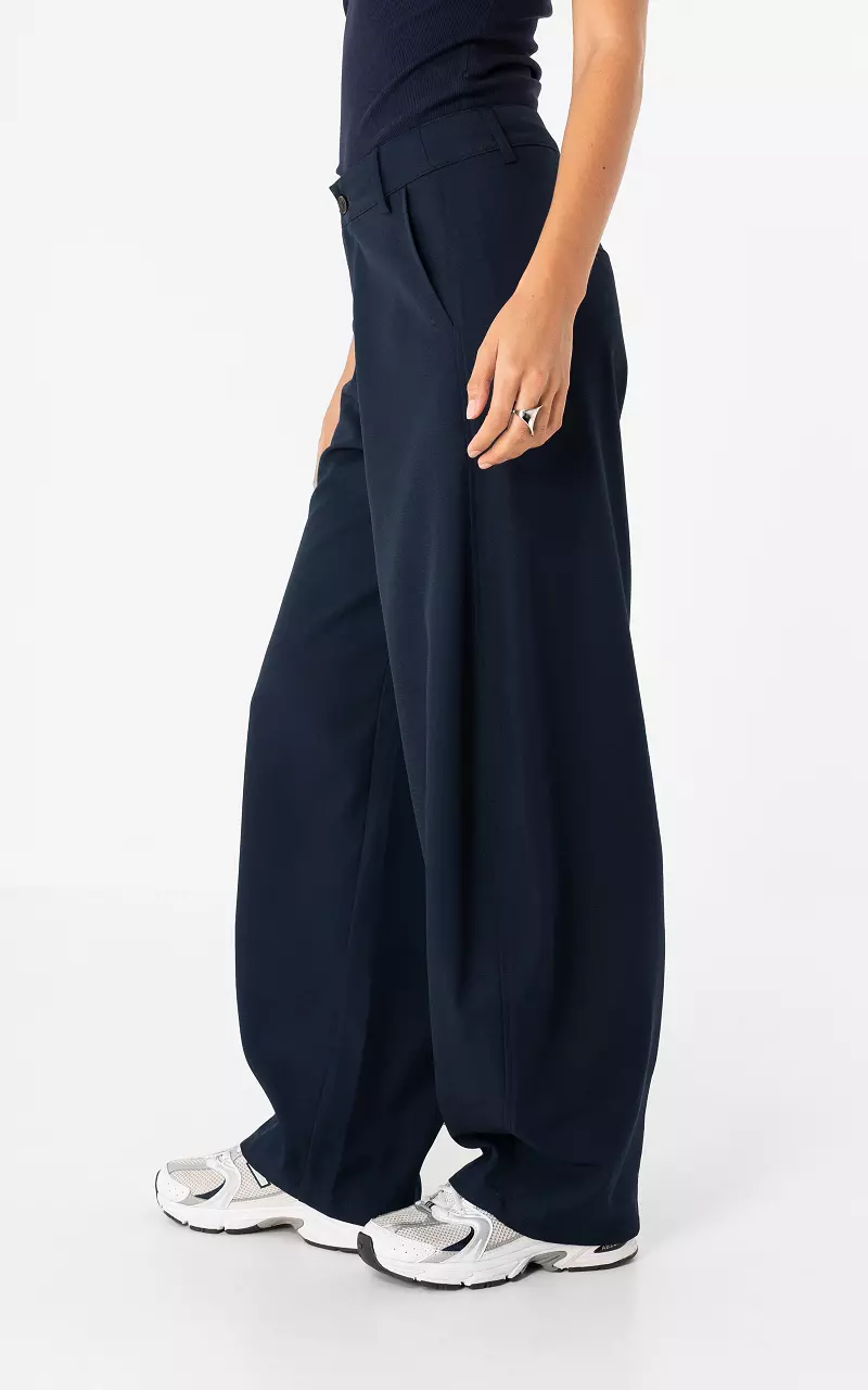 Wide Leg Hose Dunkelblau
