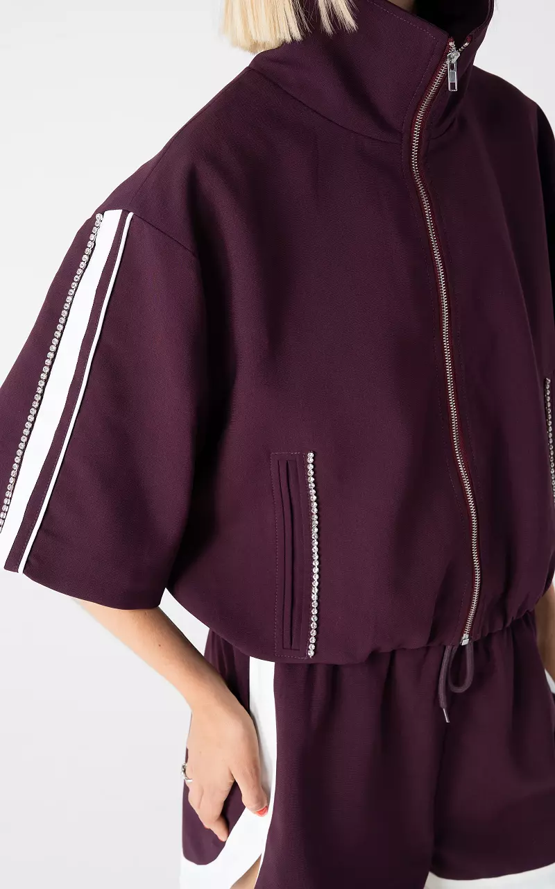Jas met strass Bordeaux Wit