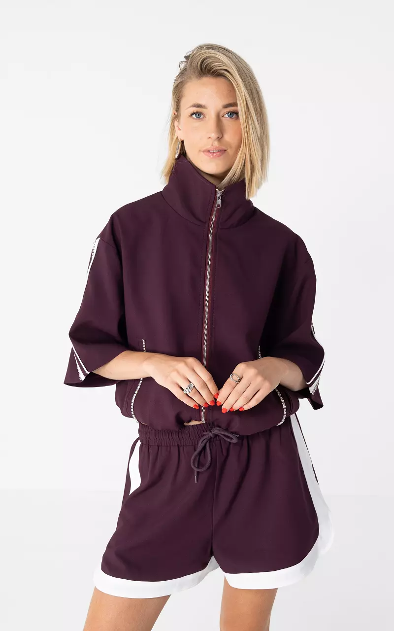 Jas met strass Bordeaux Wit