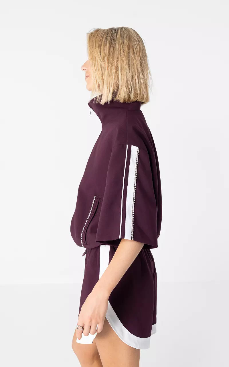 Jas met strass Bordeaux Wit