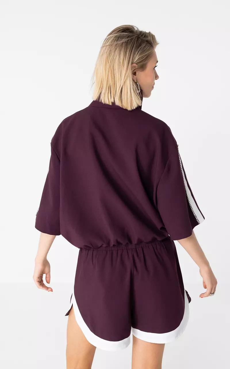 Jas met strass Bordeaux Wit