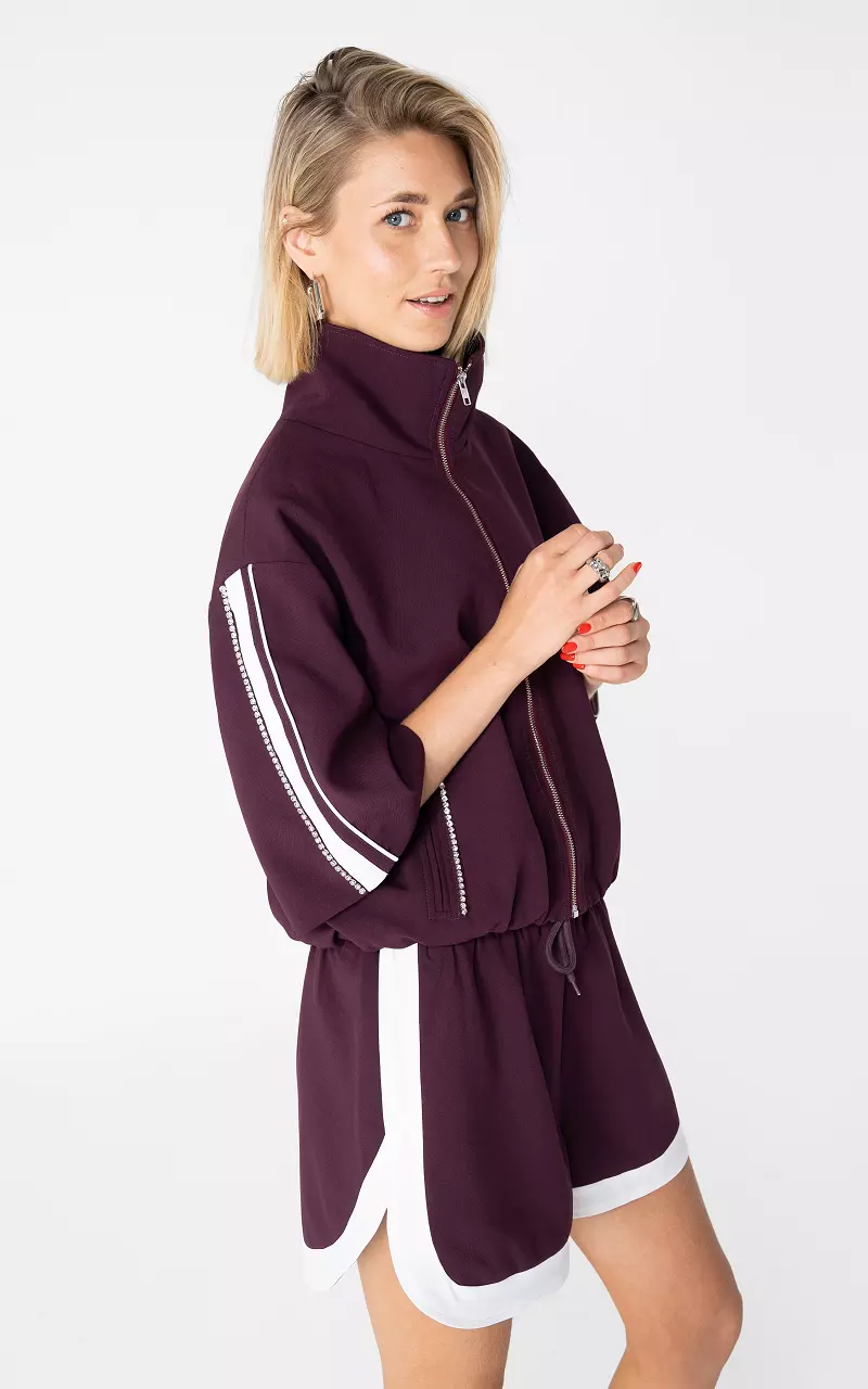 Jas met strass Bordeaux Wit