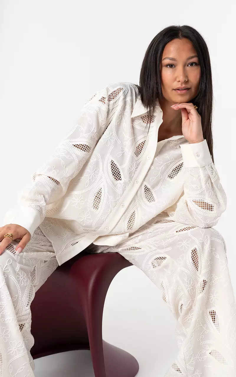 Paisley Open Blouse Cream