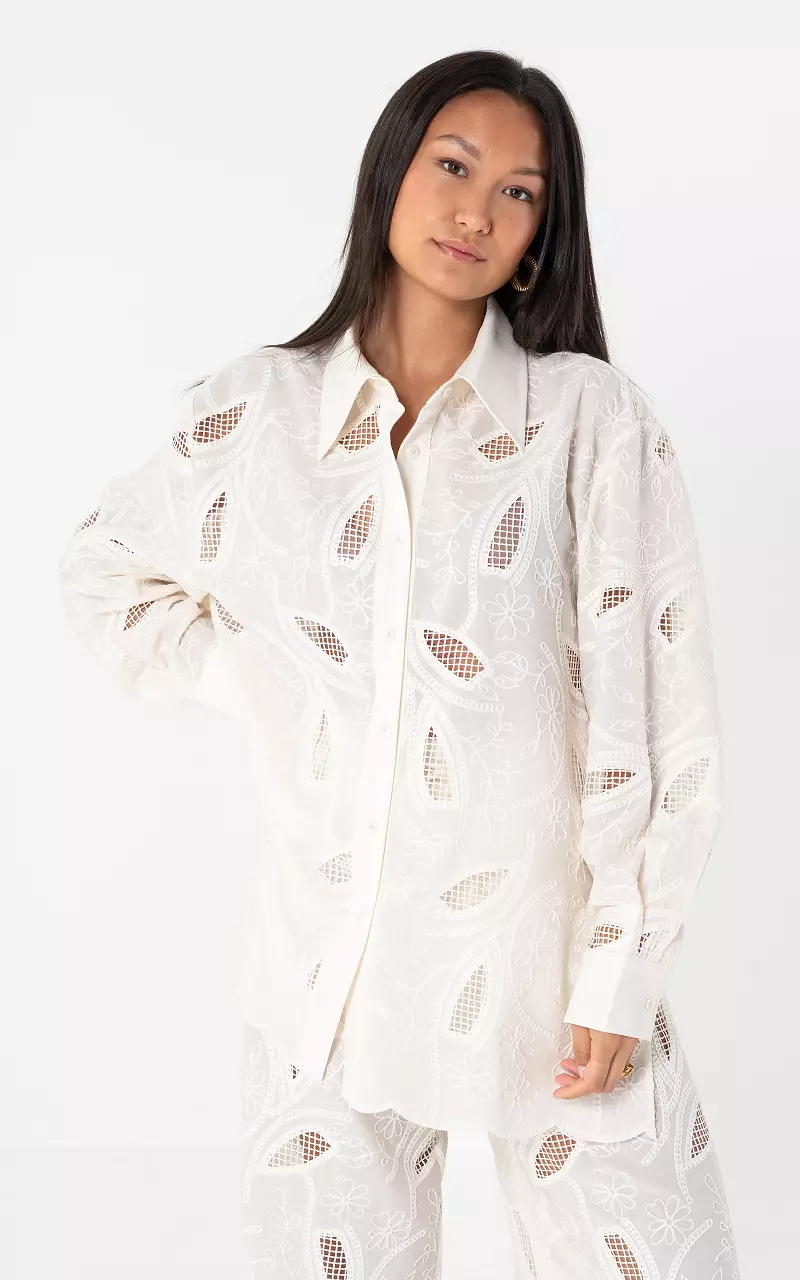 Paisley Open Blouse Cream