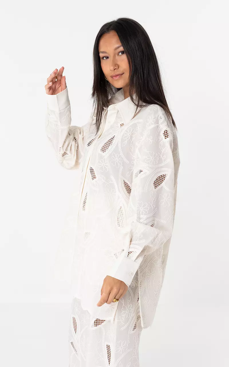 Paisley Open Blouse Cream