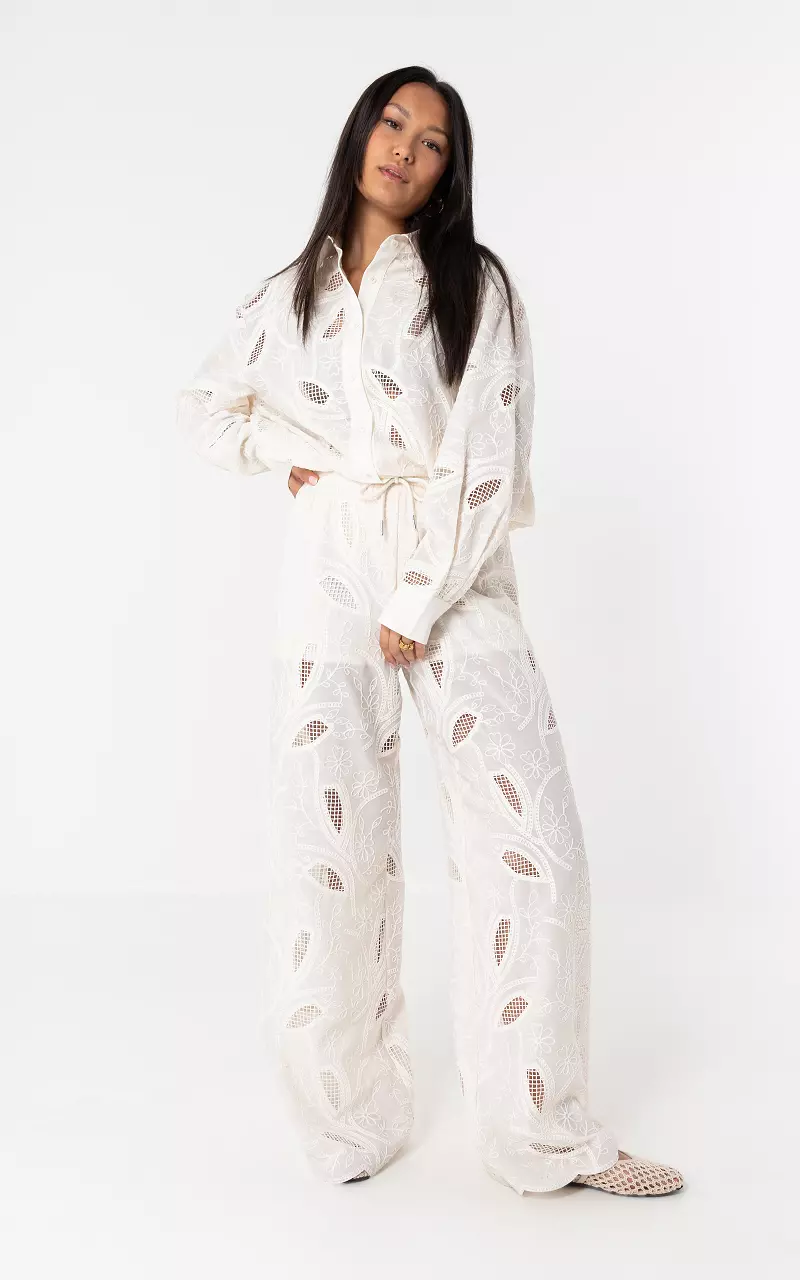Paisley trousers Cream