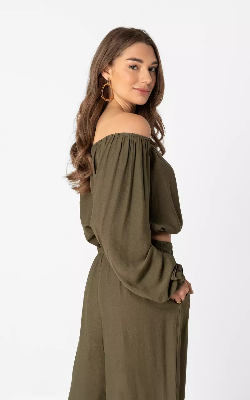 Off-Shoulder Top Kaki