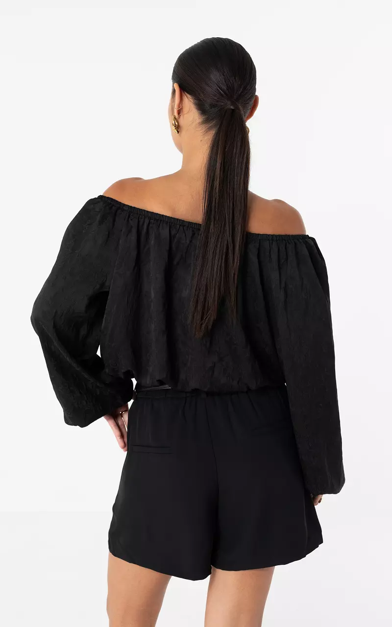 Off shoulder top Zwart