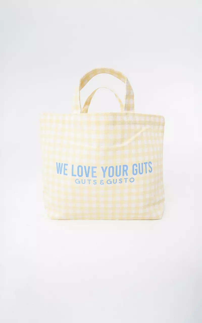 Karierter Shopper Weiß Gelb