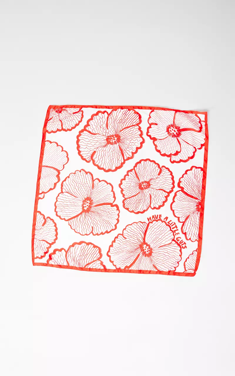 Vierkant Shawltje Rood Wit