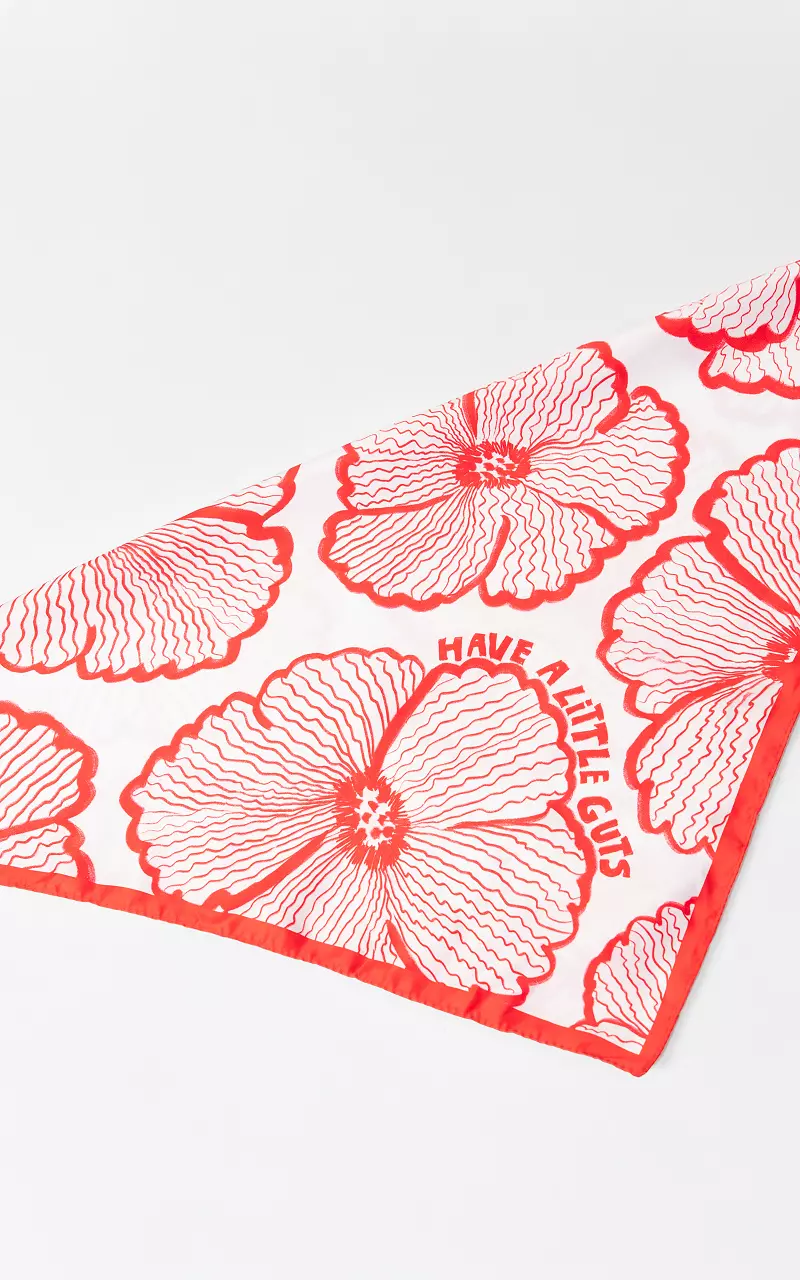Vierkant Shawltje Rood Wit