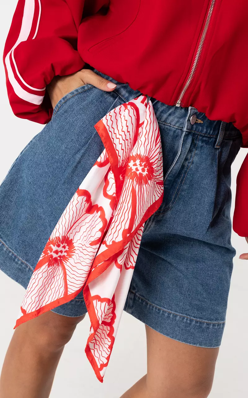 Vierkant Shawltje Rood Wit