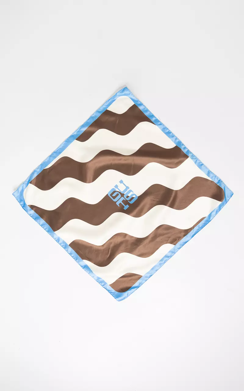 Vierkant shawltje Donkerbruin Blauw