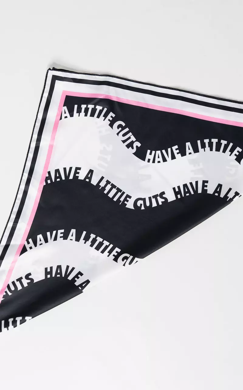 Vierkant shawltje Zwart Roze